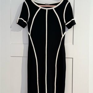 Vince Camuto Black and White Cocktail Sheath Dress